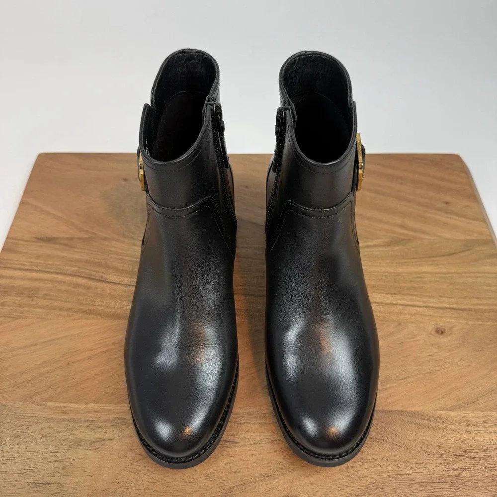 New Womens Cole Haan Thayer Buckle Ankle Black Boots Shoes Size 6 B‎